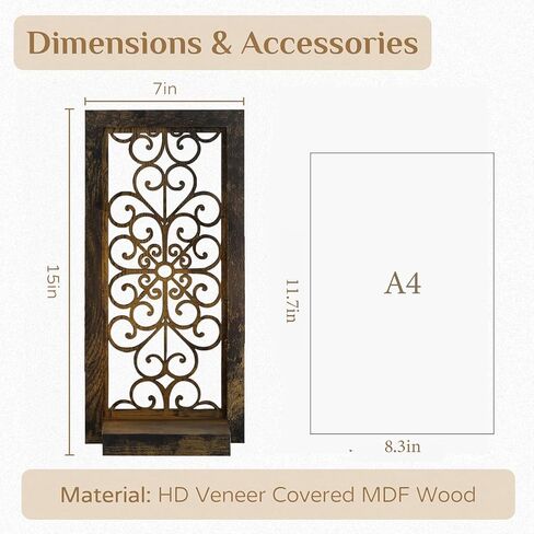 Walasis Rustic Candle Sconces Mirror Wall Decor Black Mirrored Wall Sconce Decorative Set of Two Wood Vintage Small Hanging Shelves for Farmhouse Living Room Kitchen Bedroom in Kuwait