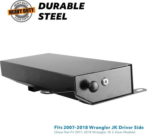 Jeep JK Lock Box Security Box - HighRock 4x4 Locking Under Seat Storage for 2007-2018 Jeep Wrangler JK - Driver Side Underseat Car Storage (Does NOT Fit 2011-2018 Wrangler JK 2-Door Models) in Saudi Arabia