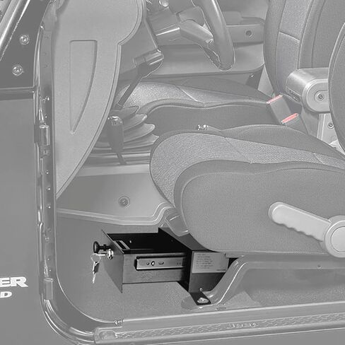 Jeep JK Lock Box Security Box - HighRock 4x4 Locking Under Seat Storage for 2007-2018 Jeep Wrangler JK - Driver Side Underseat Car Storage (Does NOT Fit 2011-2018 Wrangler JK 2-Door Models) in Saudi Arabia
