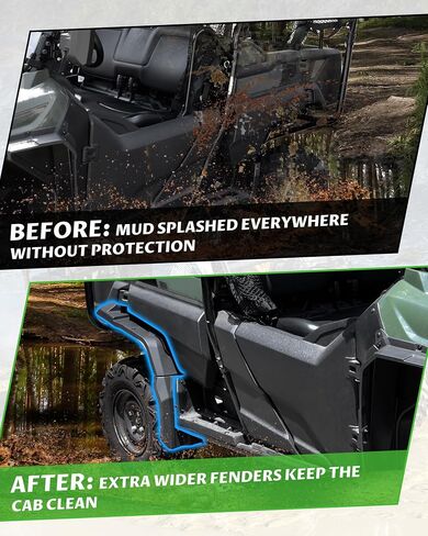 SAUTVS Extended Rear Fender Flares Compatible with Honda Pioneer 700-4 2014-2025, Wider Rear Left & Right Mud Flaps Mud Guards Extensions Accessories in Saudi Arabia