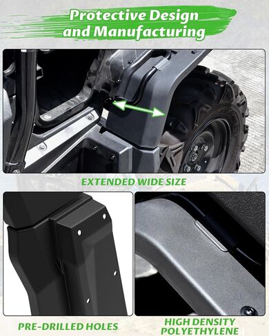 SAUTVS Extended Rear Fender Flares Compatible with Honda Pioneer 700-4 2014-2025, Wider Rear Left & Right Mud Flaps Mud Guards Extensions Accessories in Saudi Arabia