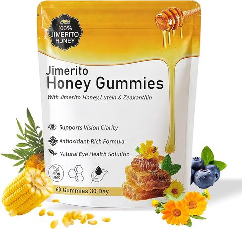 Jimerito Honey Lutein Gummies ، Lutein & Zeaxanthin مكملات ， 20mg Gummies-30 Days Supply (1pc) in Kuwait