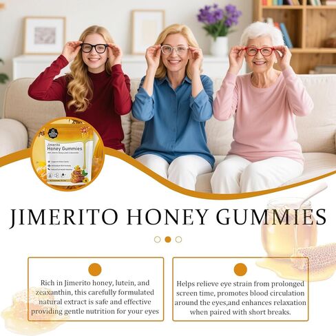 Jimerito Honey Lutein Gummies ، Lutein & Zeaxanthin مكملات ， 20mg Gummies-30 Days Supply (1pc) in Kuwait