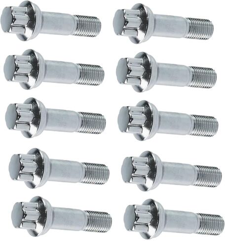 10pc من الفولاذ المقاوم للصدأ من الفولاذ المقاوم للصدأ العجلة بولت 2 5/8 "ل C300 2010-2014 ، من أجل GL E450amg 2016 ، ل S450 2010-2011 ، ل GLE63 AMG 2016 ، من أجل GLE63 AMG S 2016 ، ل E63 AMG S 2016 W164 W166 X204 W221 C216 in Kuwait