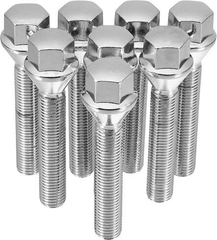 uxcell M12 x 1.5 Chrome Wheel Studs Set Taper Seat 17 mm Shank Wheel Bolts Lug 8pcs in Saudi Arabia