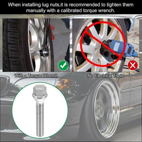 uxcell M12 x 1.5 Chrome Wheel Studs Set Taper Seat 17 mm Shank Wheel Bolts Lug 8pcs in Saudi Arabia