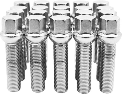 مجموعة كاملة من Chrome 12x1.5 Ball Seat Lug Bolts 40mm طول سترانك متوافق مع Mercedes Benz W208 W209 CLK320 CLK430 CLK55 CLK43 in Saudi Arabia