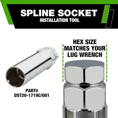 DPAccessories Lug Bolts Compatible with 2014-2018 BMW X5 | Black Spline Style | for Aftermarket Aluminum Wheels Only | Set of 20 Wheel Bolts & 1 Tool | DBMF1503A-BK/1 in Saudi Arabia