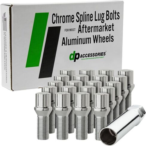 DPAccessories Lug Bolts Compatible with 2014-2018 BMW X5 | Black Spline Style | for Aftermarket Aluminum Wheels Only | Set of 20 Wheel Bolts & 1 Tool | DBMF1503A-BK/1 in Saudi Arabia