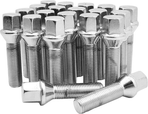Complete Set of M12x1.25 Chrome Tapered Conical Seat Lug Bolts 45 MM Extended Shank Length Compatible with Jeep Fiat Dodge Chrysler Alfa Romeo Factory & Aftermarket Wheels in Saudi Arabia