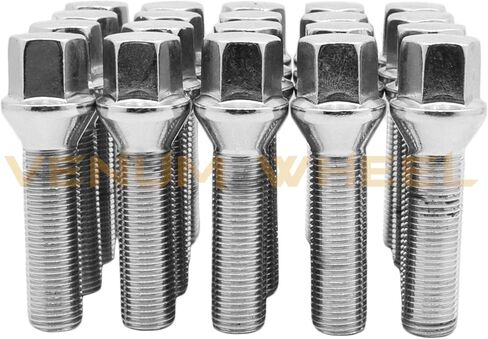 Complete Set of M12x1.25 Chrome Tapered Conical Seat Lug Bolts 45 MM Extended Shank Length Compatible with Jeep Fiat Dodge Chrysler Alfa Romeo Factory & Aftermarket Wheels in Saudi Arabia