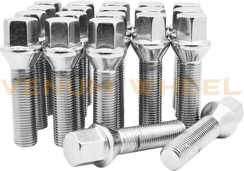 Complete Set of M12x1.25 Chrome Tapered Conical Seat Lug Bolts 45 MM Extended Shank Length Compatible with Jeep Fiat Dodge Chrysler Alfa Romeo Factory & Aftermarket Wheels in Saudi Arabia
