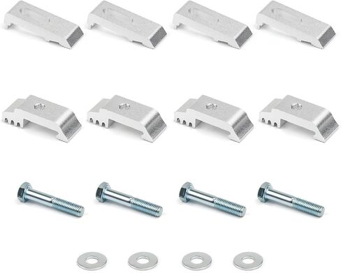 New Pack of 6 Heavy Duty Aluminum Alloy Truck Bed Topper Tonneau Cover Mounting Clamps, No Drill Low Pro Bolt-On Clips for Camper Shell, Tent, Cap, Silver Surface 6pcs 1112514 Replacement in Saudi Arabia