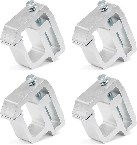 Heavy Duty Silver Truck Cap Mounting Clamps (4-Pack) - Compatible with Chevy Silverado/GMC Sierra Dodge Ram 1500/2500/3500 Ford F150/F250 - Aluminum Clips for Camper Shell & Topper Installation in Saudi Arabia