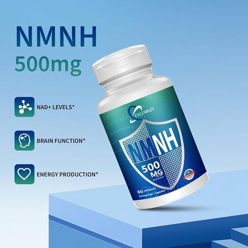 New NMNH 500mg Per Serving (Dihydronicotinamide Mononucleotide), NAD 𝐒𝐮𝐩𝐩𝐥𝐞𝐦𝐞𝐧𝐭𝐬 Pure Organic, More Effective Than NMN for Anti-Aging, Energy, Immunity, Focus - 60 Count in Saudi Arabia