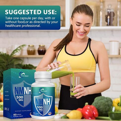 New NMNH 500mg Per Serving (Dihydronicotinamide Mononucleotide), NAD 𝐒𝐮𝐩𝐩𝐥𝐞𝐦𝐞𝐧𝐭𝐬 Pure Organic, More Effective Than NMN for Anti-Aging, Energy, Immunity, Focus - 60 Count in Saudi Arabia
