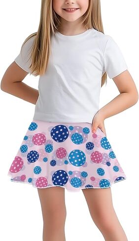 Girl's Tennis Skirts with Shorts Stylish Pleated High Waist Kid's Sports Skirt with Pocket Golf Cheerleading Skort in Saudi Arabia