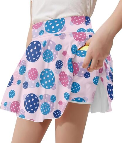 Girl's Tennis Skirts with Shorts Stylish Pleated High Waist Kid's Sports Skirt with Pocket Golf Cheerleading Skort in Saudi Arabia