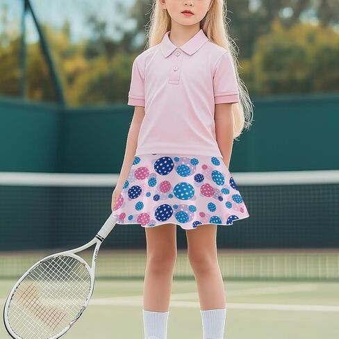 Girl's Tennis Skirts with Shorts Stylish Pleated High Waist Kid's Sports Skirt with Pocket Golf Cheerleading Skort in Saudi Arabia