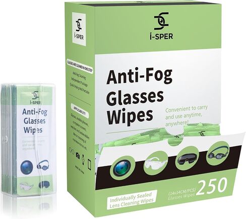 70 Count Anti Fog Lens Wipes for Eyeglasses, Pre-Moistened Individual Wrapped Glasses Wipes Lens Cleaner, with a Carrying Box, Defogging Screen Wipes for Eyeglasses, Sunglass, Goggles, Camera Lens in Kuwait