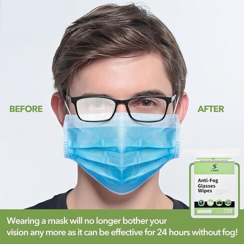 70 Count Anti Fog Lens Wipes for Eyeglasses, Pre-Moistened Individual Wrapped Glasses Wipes Lens Cleaner, with a Carrying Box, Defogging Screen Wipes for Eyeglasses, Sunglass, Goggles, Camera Lens in Kuwait