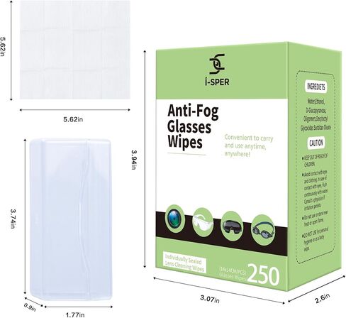 70 Count Anti Fog Lens Wipes for Eyeglasses, Pre-Moistened Individual Wrapped Glasses Wipes Lens Cleaner, with a Carrying Box, Defogging Screen Wipes for Eyeglasses, Sunglass, Goggles, Camera Lens in Kuwait