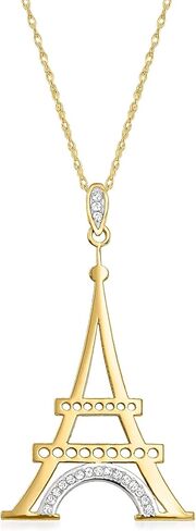 Ross-Simons 14kt Yellow Gold Eiffel Tower Pendant Necklace With Diamonds in Kuwait
