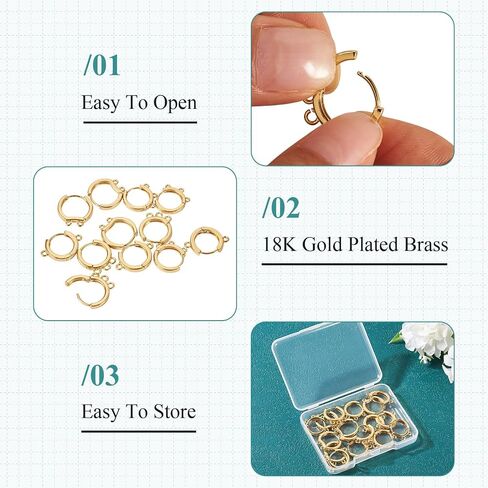 Craftdady 100Pcs Gold French Earring Hooks Stainless Steel Leverback Hoop Earrings Earwire 15x10mm for Dangle Earring Jewelry Making in Saudi Arabia