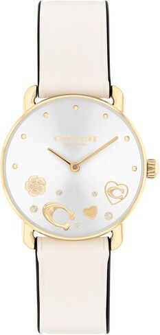 Coach Elliot Women's Watch - 2H Quartz Watch with Genuine Leather - Water Resistant 3 ATM/30 Meters - Premium Fashion - Classic Minimalist Design for Everyday Wear - 28mm (Small) in Saudi Arabia