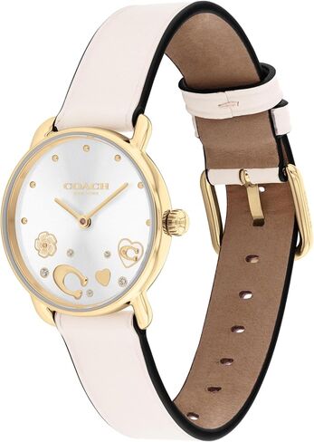 Coach Elliot Women's Watch - 2H Quartz Watch with Genuine Leather - Water Resistant 3 ATM/30 Meters - Premium Fashion - Classic Minimalist Design for Everyday Wear - 28mm (Small) in Saudi Arabia
