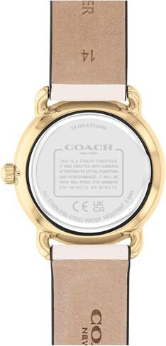 Coach Elliot Women's Watch - 2H Quartz Watch with Genuine Leather - Water Resistant 3 ATM/30 Meters - Premium Fashion - Classic Minimalist Design for Everyday Wear - 28mm (Small) in Saudi Arabia