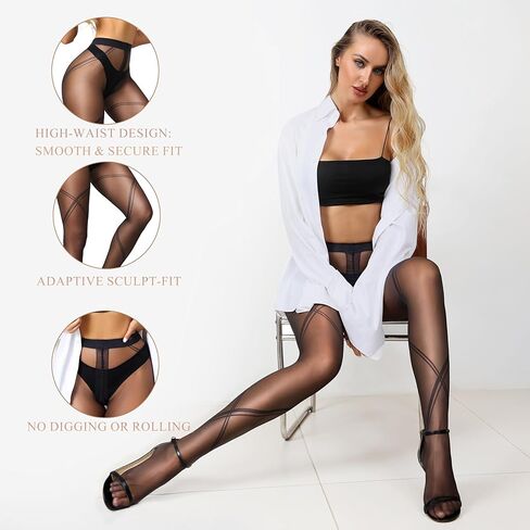 Black Sheer Tights for Women – Stylish Durable Panty Hose for Office Date Nights & Casual Outfits in Kuwait