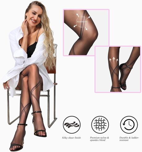 Black Sheer Tights for Women – Stylish Durable Panty Hose for Office Date Nights & Casual Outfits in Kuwait