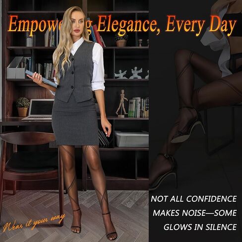 Black Sheer Tights for Women – Stylish Durable Panty Hose for Office Date Nights & Casual Outfits in Kuwait