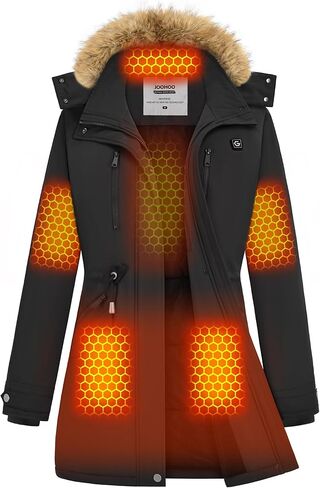 Graphene Heated Jacket Parka for Women with Rechargeable Battery Pack Included in Saudi Arabia