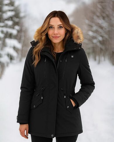 Graphene Heated Jacket Parka for Women with Rechargeable Battery Pack Included in Saudi Arabia