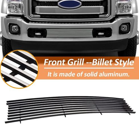 شبكة الصدمات الأمامية السوداء تناسب 2011-2016 Ford F-250/F-350/F-450/F-550 SD Billet Grill Insert لـ 11 12 13 14 15 15 15 2013 2014 2015 F250/F350/F450/F550 Super Duty in Saudi Arabia