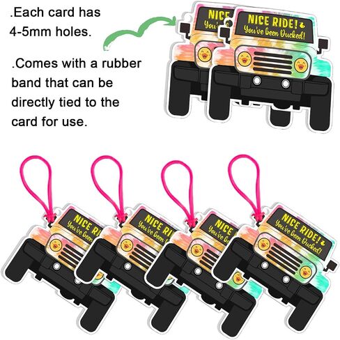You've Been Ducked Card, Duck Tags, Ducking Game Card, Duck Tag Kits Includes 20 Duck Tags, 20 Yellow Rubber Ducks, 20 Rubber Bands in Kuwait