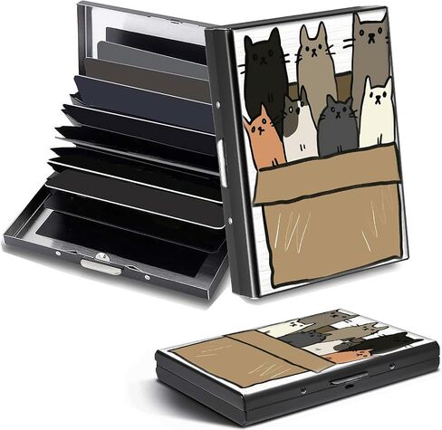 حامل بطاقة الائتمان ، Galaxy Wolf Design Mini RFID حظر الألومنيوم محفظة نحيفة معدن صعبة الصلبة سيلف محفظة معرف الحالة بطاقات الائتمان الصغيرة بطاقات العمل للنساء للنساء الفتيات in Kuwait