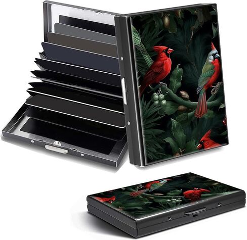 حامل بطاقة الائتمان ، Galaxy Wolf Design Mini RFID حظر الألومنيوم محفظة نحيفة معدن صعبة الصلبة سيلف محفظة معرف الحالة بطاقات الائتمان الصغيرة بطاقات العمل للنساء للنساء الفتيات in Kuwait