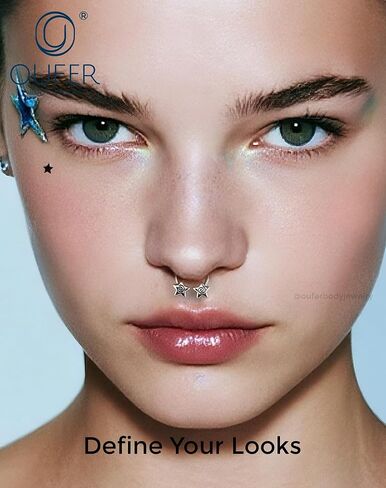 OUFER Septum Rings 16g Septum Jewelry Star Daith Earrings Gothic Tragus Helix Piercing Jewelry for Women Men in Saudi Arabia