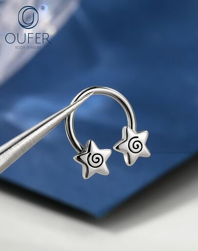 OUFER Septum Rings 16g Septum Jewelry Star Daith Earrings Gothic Tragus Helix Piercing Jewelry for Women Men in Saudi Arabia