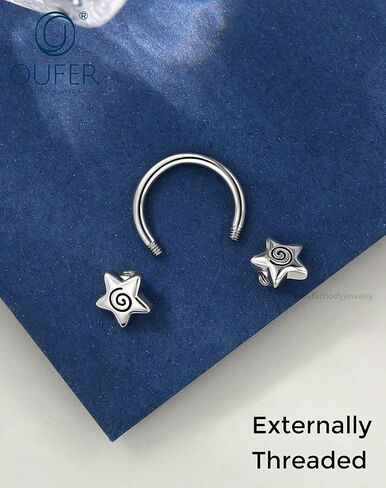 OUFER Septum Rings 16g Septum Jewelry Star Daith Earrings Gothic Tragus Helix Piercing Jewelry for Women Men in Saudi Arabia