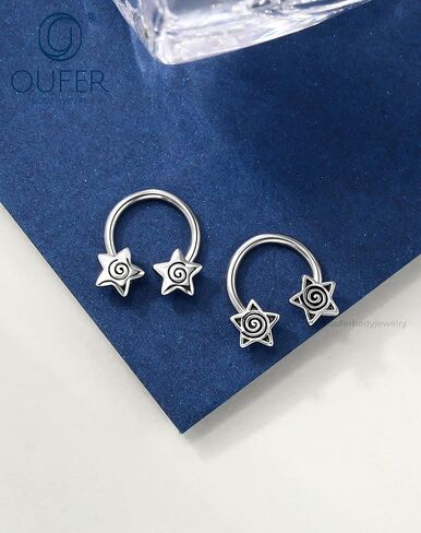 OUFER Septum Rings 16g Septum Jewelry Star Daith Earrings Gothic Tragus Helix Piercing Jewelry for Women Men in Saudi Arabia