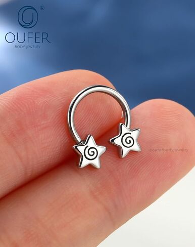OUFER Septum Rings 16g Septum Jewelry Star Daith Earrings Gothic Tragus Helix Piercing Jewelry for Women Men in Saudi Arabia