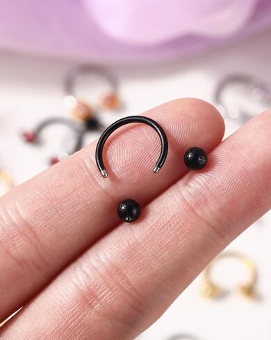 حلقات الحاجز 16G ، 6pcs الحاجز المجوهرات للنساء ، والفولاذ المقاوم للصدأ Daith Helix Tragus Jewelry ، حلقات أنف الحصان ، طوق in Saudi Arabia