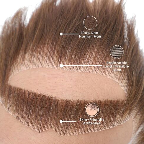 لحية مزيفة متميزة-غوتي واقعية كاملة مع الشارب-للجنسين-الشعر البشري بنسبة 100 ٪ ، مربوطة يدويًا على الدانتيل غير المرئي-لحية الأزياء القابلة لإعادة الاستخدام للتجول ، الهالوين (Brown-2) in Kuwait