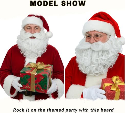 Twayfel Gray Fake Bead for Wizard Cosplay واقعية رمادية مجعد الشارب الشارب الهالوين ملحق الشعر الوجه 8 بوصات in Kuwait