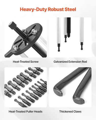 VEVOR 21-in-1 Bearing Puller Set, 21 PCS 3-Jaw Hook Puller for Internal External Bearings and Bearing Without Inner Shaft, Multifunctional Bearing Removal Tool with Heavy Duty Portable Storage Case in Saudi Arabia