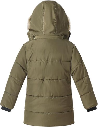 Boy Winter Fleece Coat Puffer Jacket with Faux Fur Hood Long Outwear Kid Clothes in Kuwait